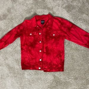 Red tie dye Jean jacket
